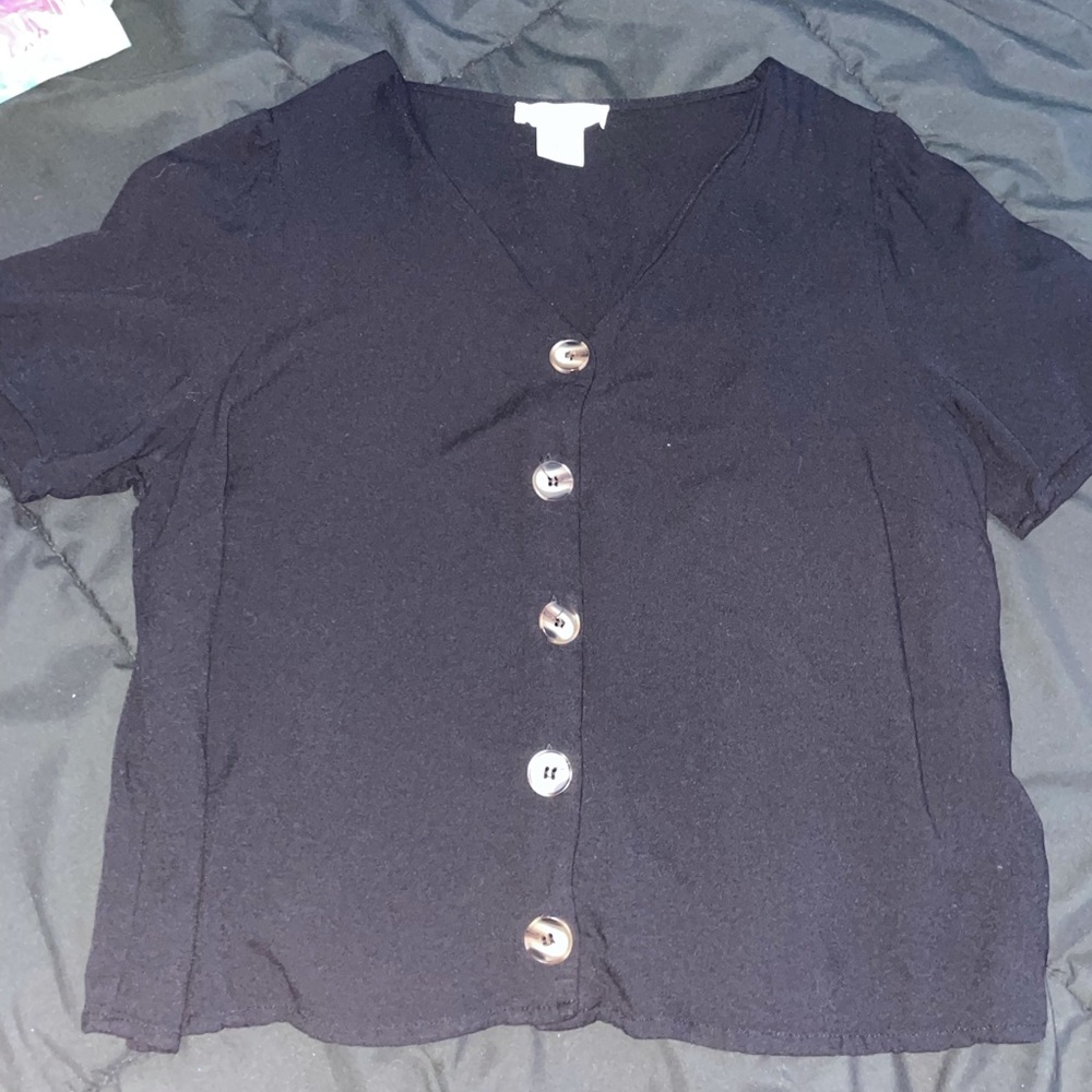 Black button up top